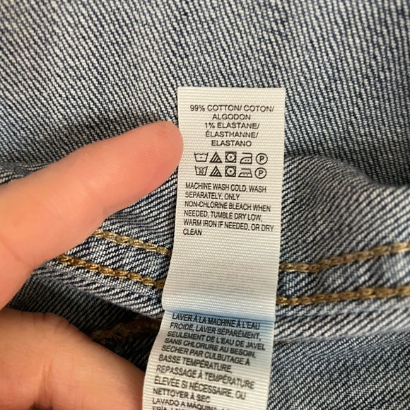 Lucky Brand Tomboy Trucker Jean Jacket XS Blue Denim Distressed Button Up - Picture 7 of 9